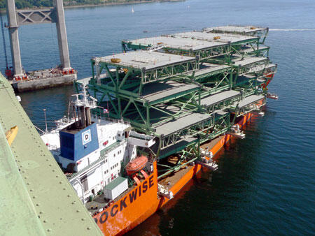 Heavy Lift Vessel Dockwise Dockwise heavy lift vessel transporting large cargo on water, showcasing maritime logistics and engineering capabilities.